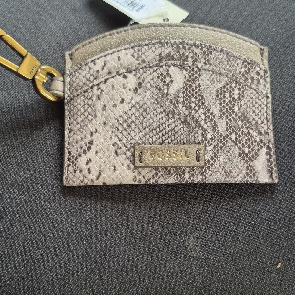 Fossil Snake Print Card Holder NWT
